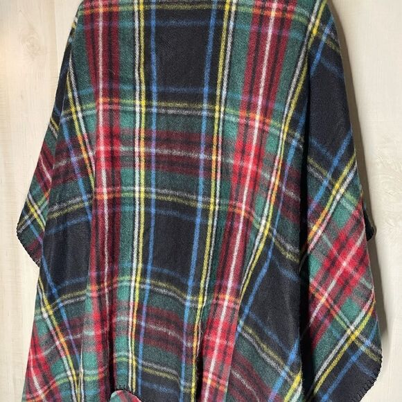 Woolrich blanket shawl wrap plaid red blue black green, one size - Picture 3 of 8